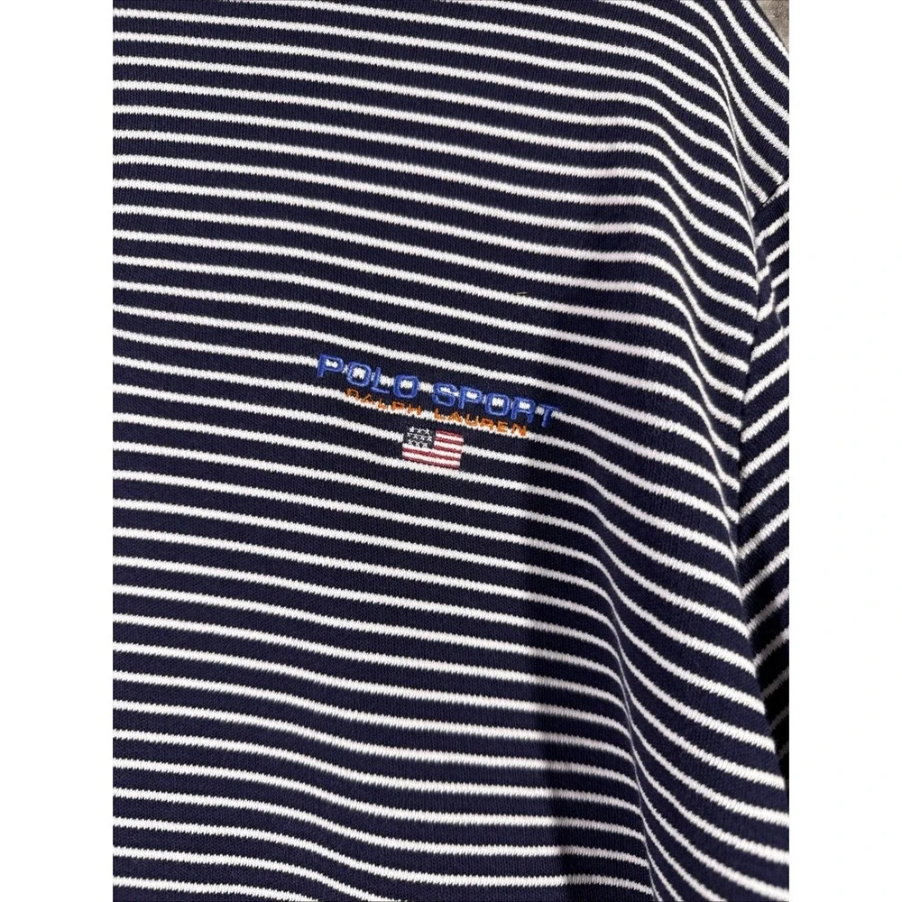Polo Sport Ralph Lauren Polo Shirt Mens‎ Size Medium Striped Blue White Logo